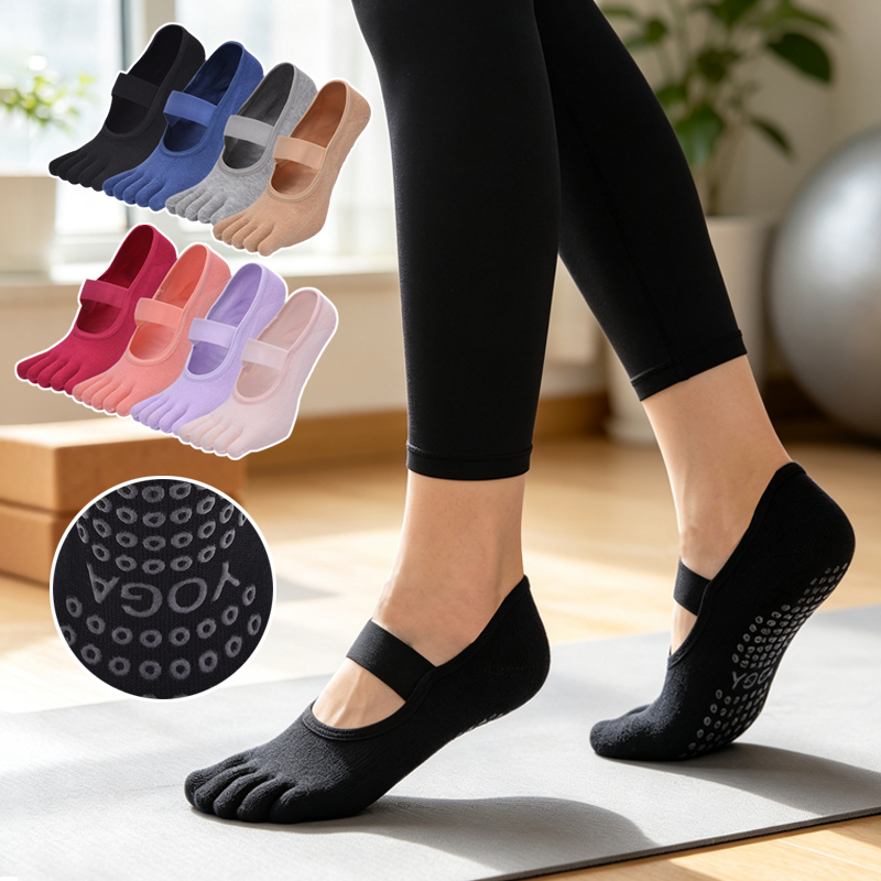여성용 발가락 5개 분리형 미끄럼 방지 필라테스 양말, - Medias Para Pilates Y Yoga 리뷰 및 가격
